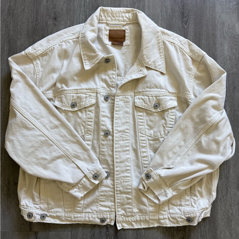 American Eagle Outfitters Women’s Off-White Denim Jacket | XL